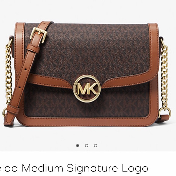 MK Leida Medium Signature Logo Shoulder Bag NWT - Picture 1 of 4